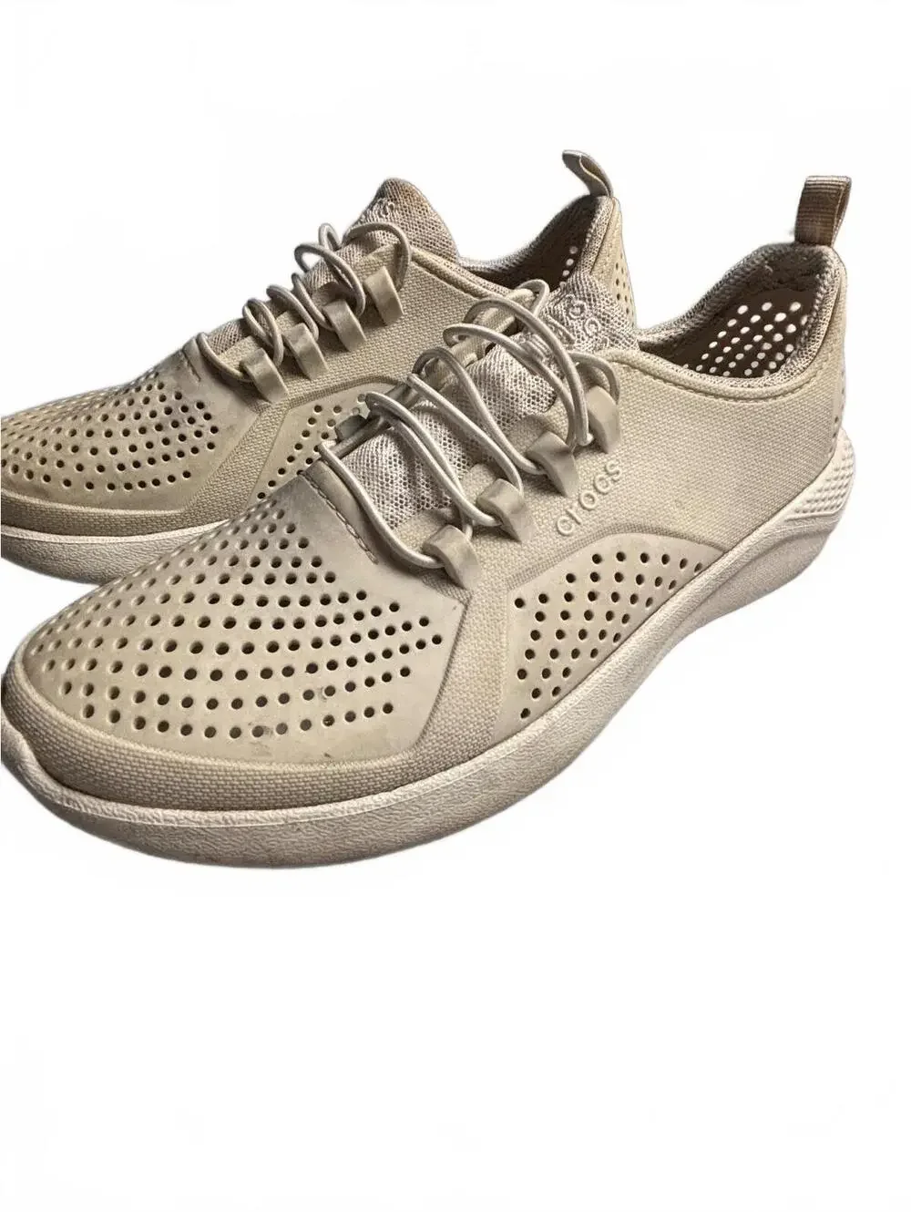 Crocs junior 5 Beige Perforated Lightweight Sneakers